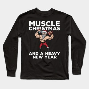 Workout Lifting Lifter Santa Claus Gym Christmas Fitness Long Sleeve T-Shirt